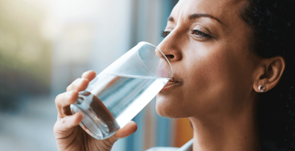 Woman drinking water