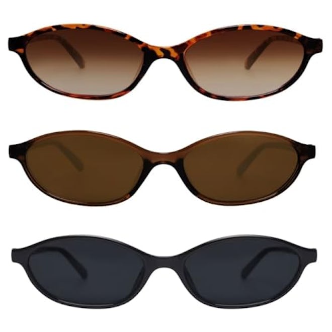 GUVIVI Oval Sunglasses (3-Pack)