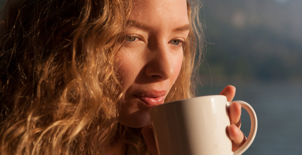 stress and skin coffee drinker