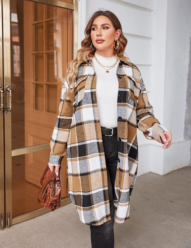 IN'VOLAND Flannel Shirt Jacket