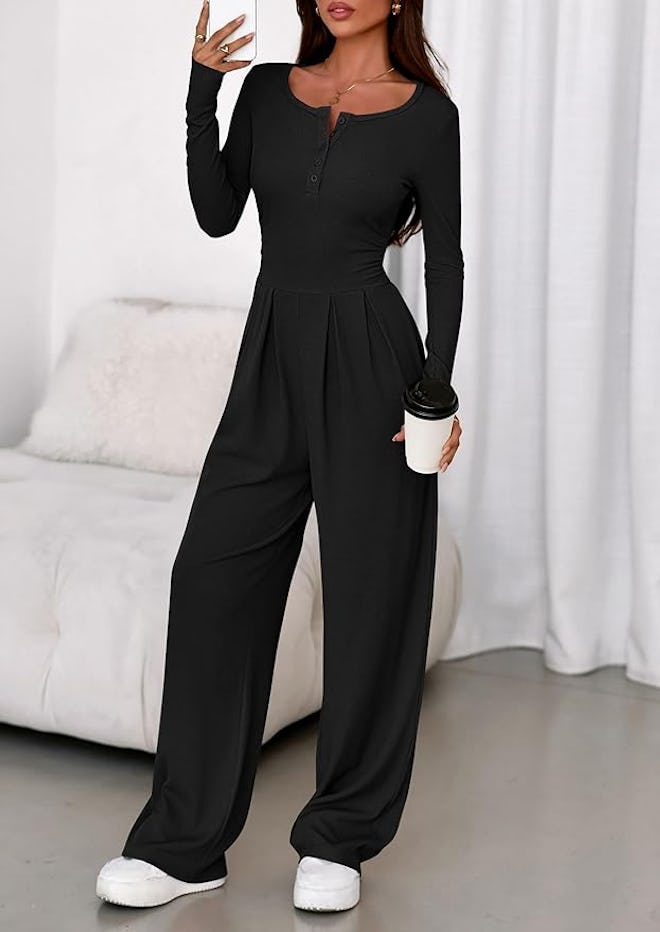 PRETTYGARDEN Long-Sleeve Jumpsuit